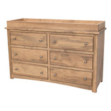 Craftsman Mission Maple Wood 6-Drawer Nursery Dresser with Changing Topper | WB