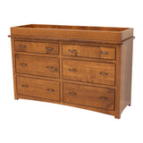 Craftsman Mission Quarter Sawn White Oak Wood 6-Drawer Nursery Dresser with Changing Topper | MC