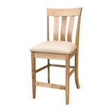 Curlew 24" Maple Wood Stationary Bar Stool with Fabric Seat | WB
