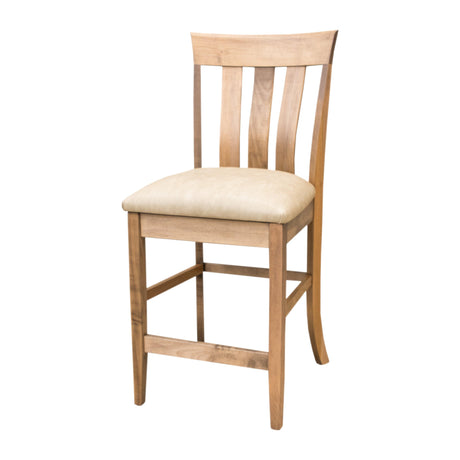 Curlew 24" Maple Wood Stationary Bar Stool with Fabric Seat | WB