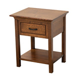 Mission Quarter Sawn White Oak Wood 1-Drawer Open Nightstand | ASB