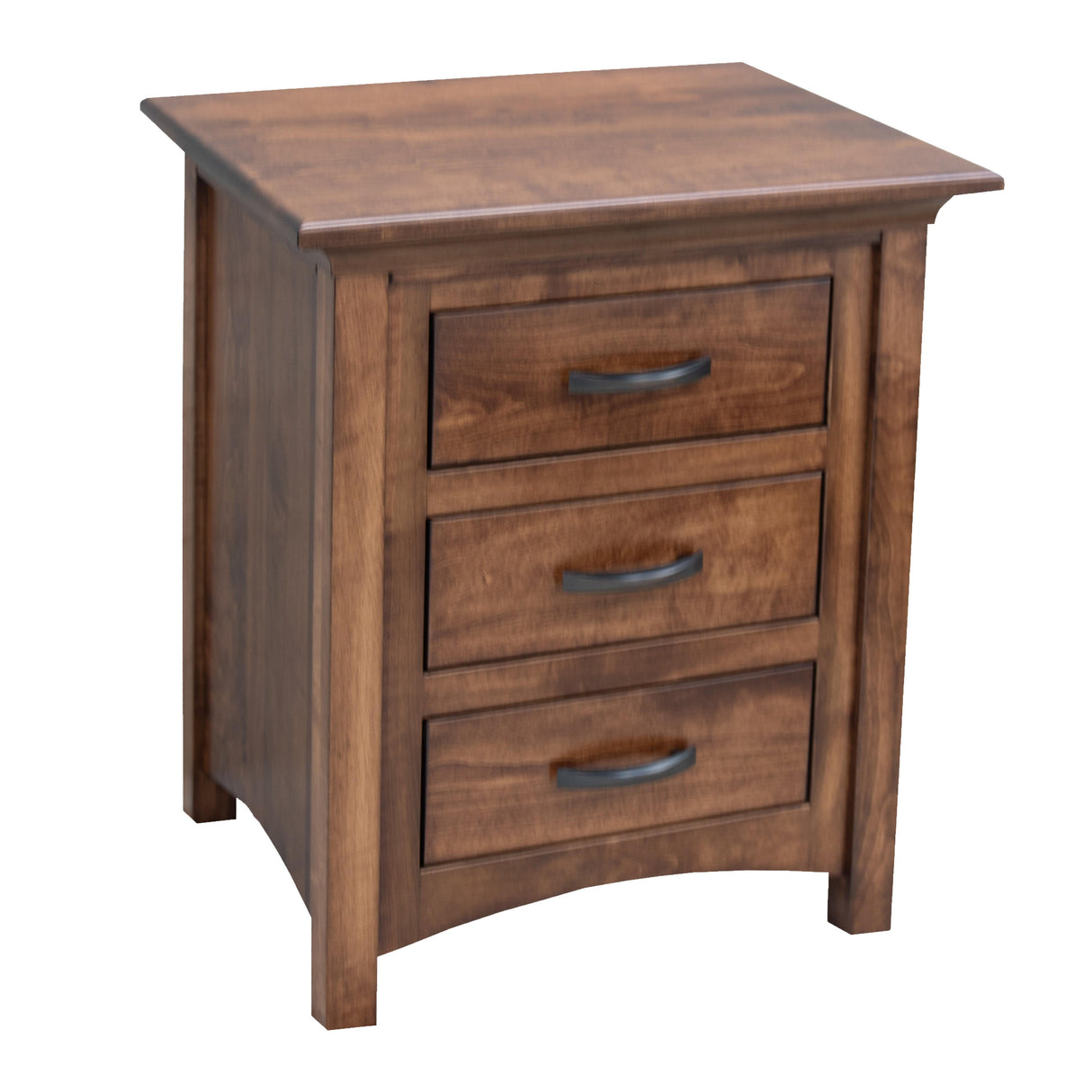 Mission Maple Wood 3-Drawer Nightstand | ASB