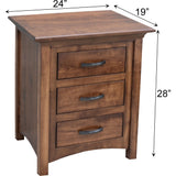 Mission 3-Drawer Nightstand