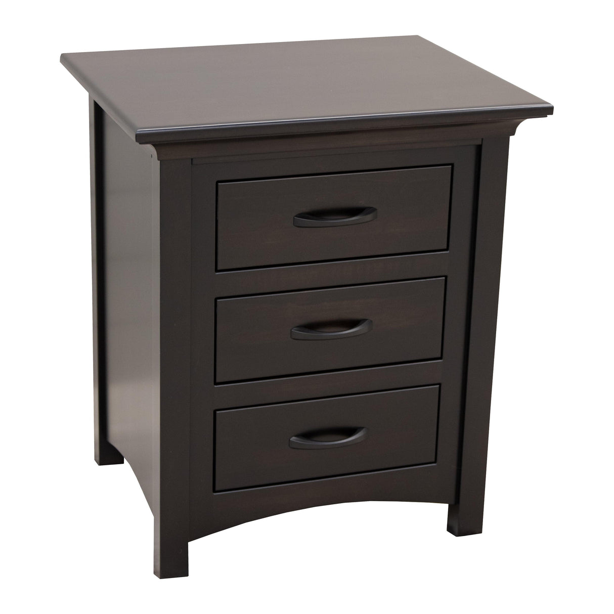 Mission Black Maple Wood 3-Drawer Nightstand | EB