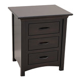 Mission Black Maple Wood 3-Drawer Nightstand | EB