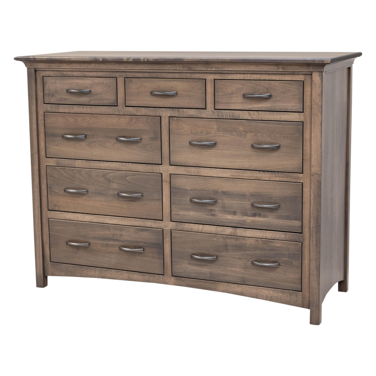 Mission Maple Wood 9-Drawer Tall Dresser | SP