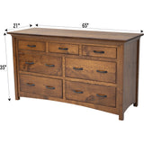 Mission 7-Drawer Low Dresser