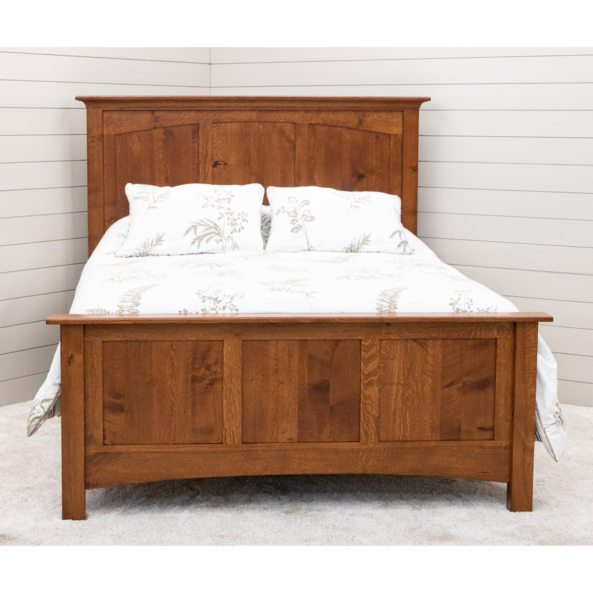 Mission Queen Quarter Sawn White Oak Wood Storage Platform Bed | MC