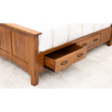 Mission Twin Quarter Sawn White Oak Wood Storage Platform Bed | MC