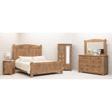 Roughsawn King White Oak Wood Storage Platform Bed with Arched Headboard | WB