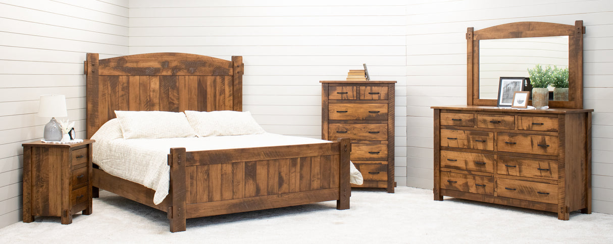 Roughsawn Bed with Arched Headboard