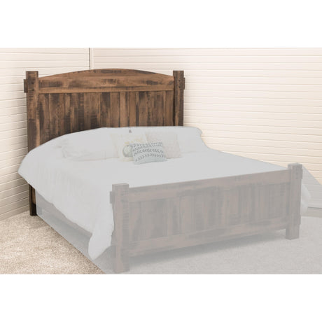 Roughsawn King Maple Wood Storage Platform Bed with Arched Headboard | CO