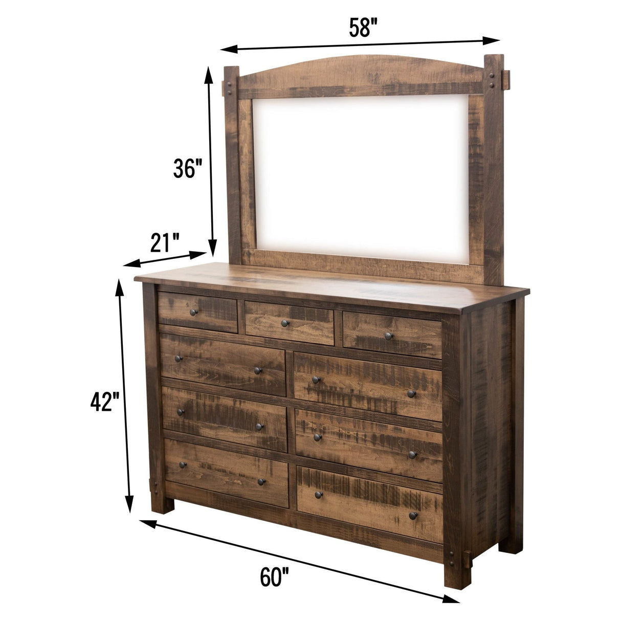 Roughsawn 9-Drawer Tall Dresser