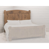 Roughsawn King White Oak Wood Storage Platform Bed with Arched Headboard | WB