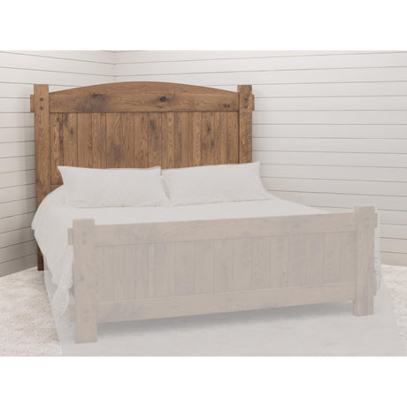 Roughsawn King White Oak Wood Storage Platform Bed with Arched Headboard | WB