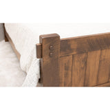Roughsawn Queen Maple Wood Storage Platform Bed with Arched Headboard | HC