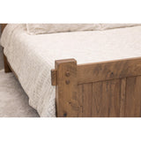 Roughsawn King White Oak Wood Storage Platform Bed with Arched Headboard | WB