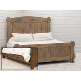 Roughsawn King White Oak Wood Storage Platform Bed with Arched Headboard | WB