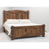 Roughsawn Queen Maple Wood Storage Platform Bed with Arched Headboard | HC
