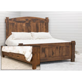 Roughsawn Queen Maple Wood Storage Platform Bed with Arched Headboard | HC