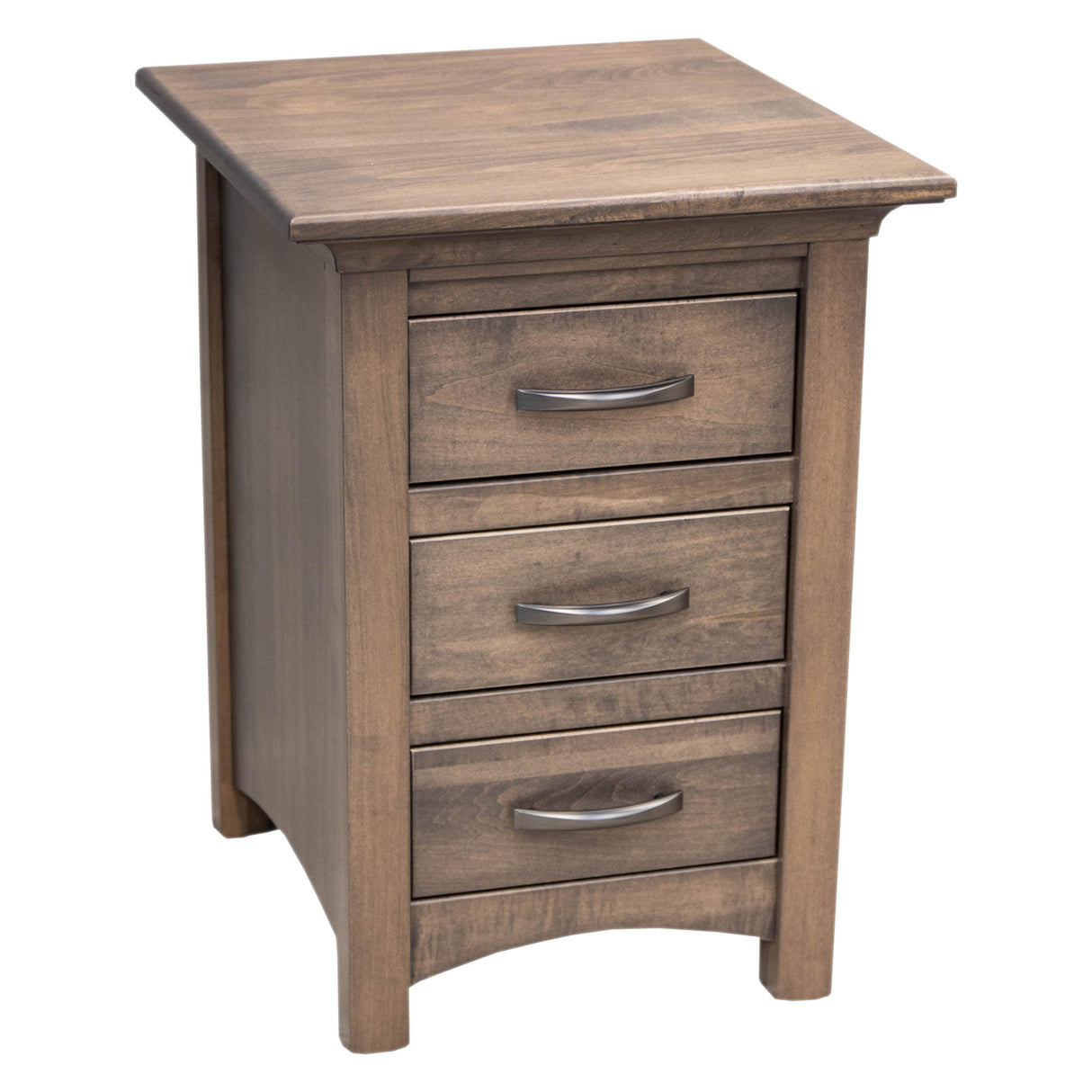 Mission Maple Wood 3-Drawer Nightstand | SP
