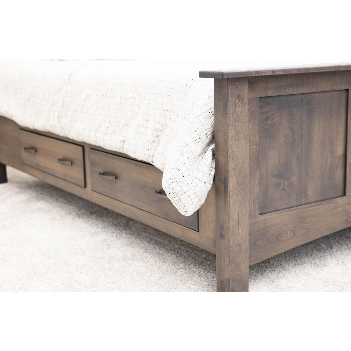 Mission Queen Maple Wood Storage Platform Bed | SP