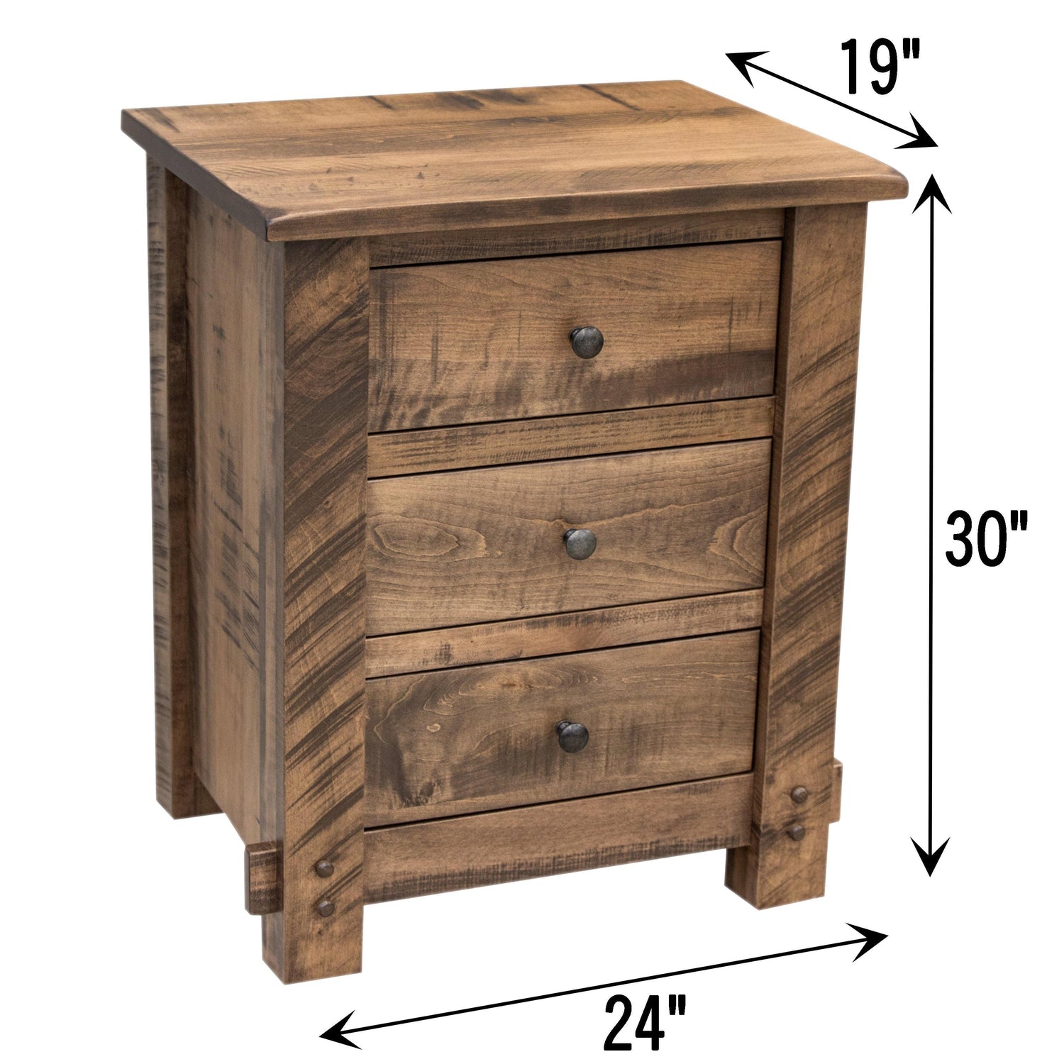 Roughsawn 3-Drawer Nightstand
