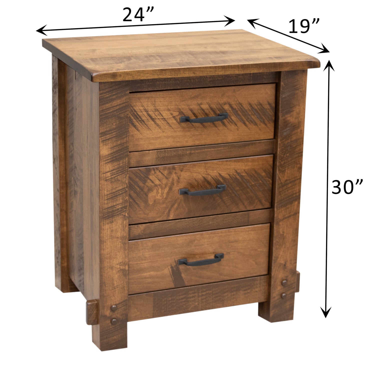 Roughsawn 3-Drawer Nightstand