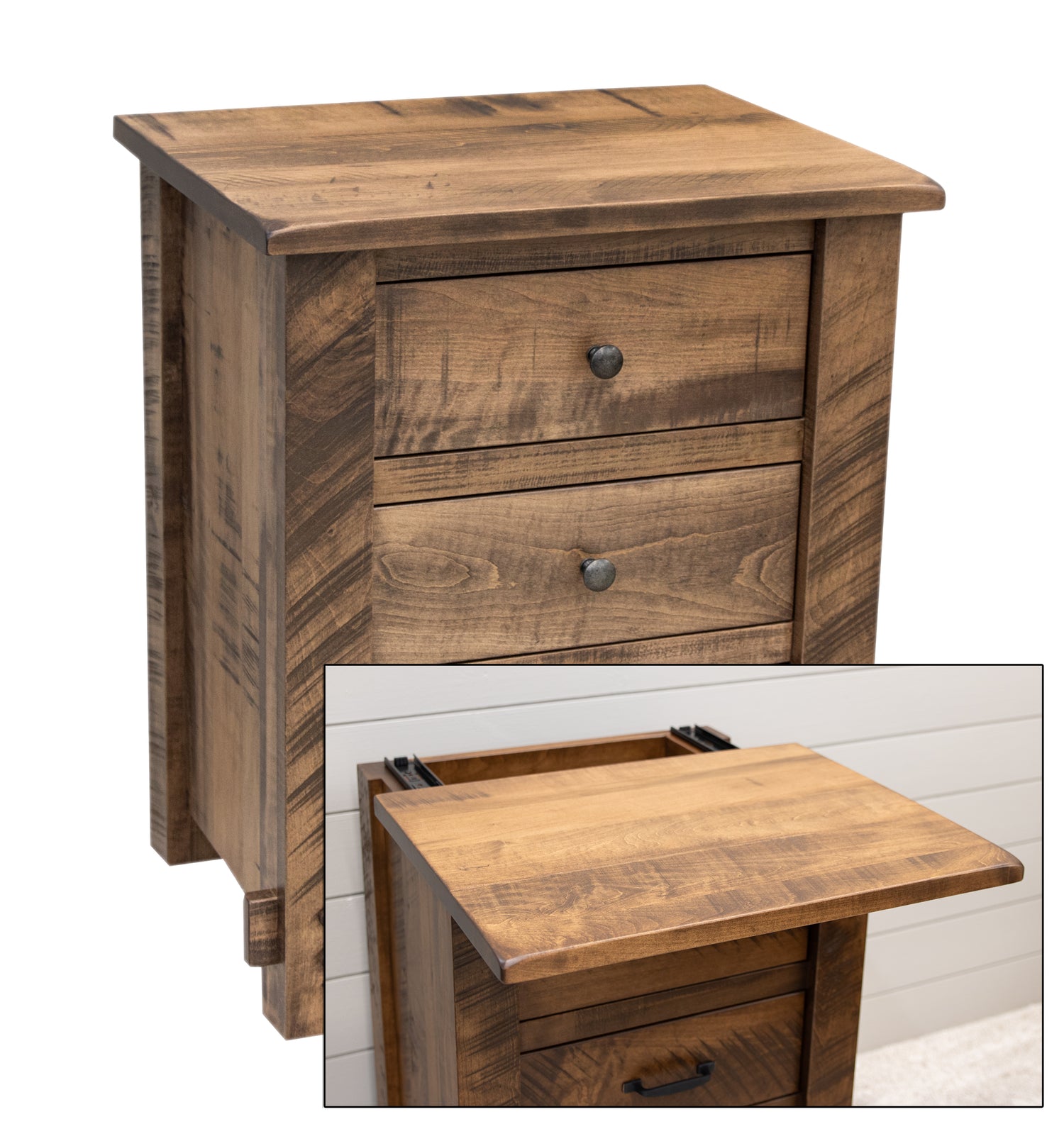 Roughsawn 3-Drawer Nightstand