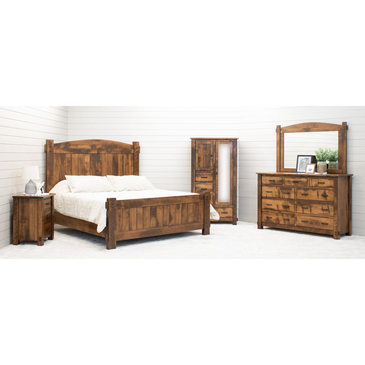 Roughsawn Panel Bed with Straight Headboard
