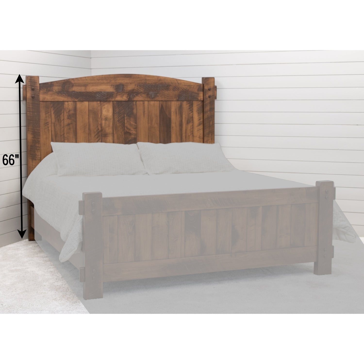 Roughsawn Solid Wood Arched Headboard Only