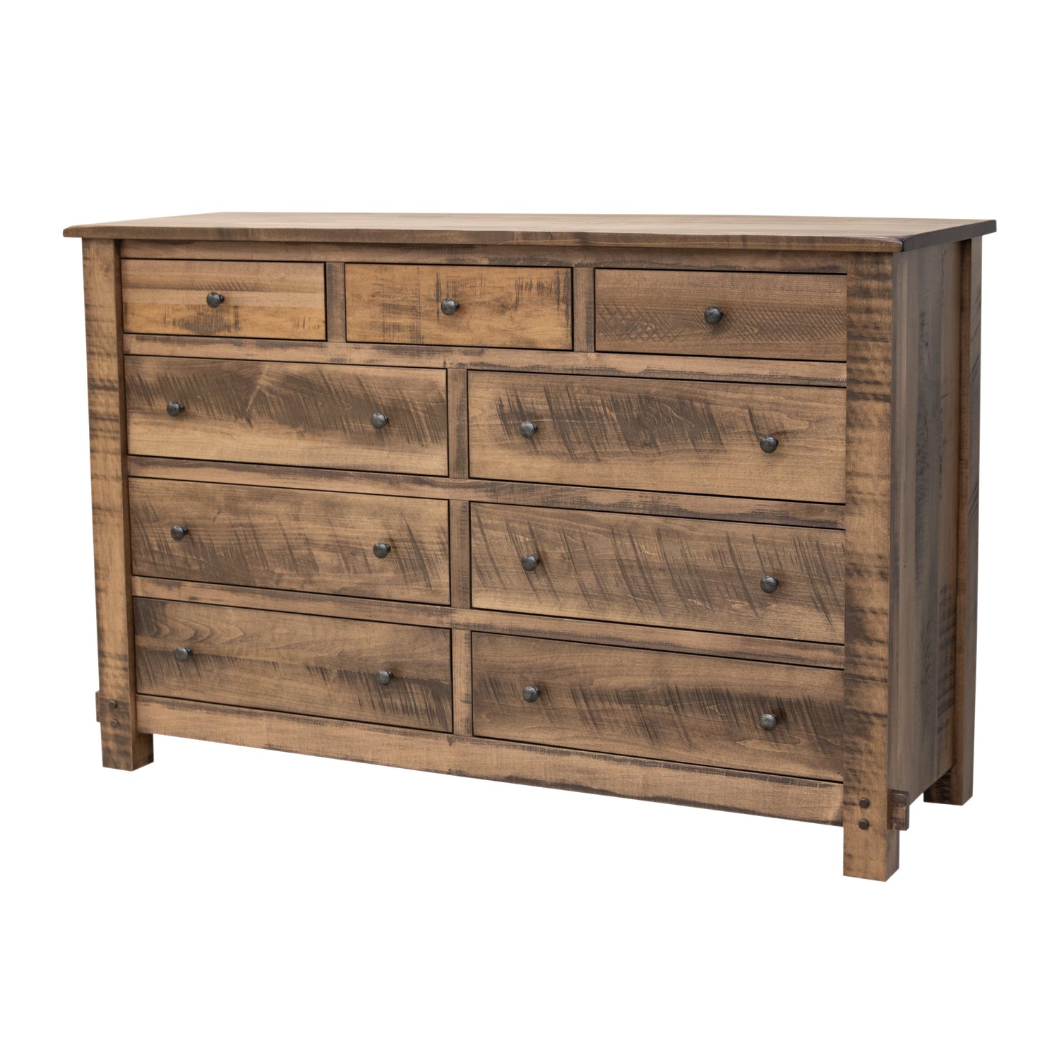DCF Roughsawn White Oak Wood 9-Drawer Tall Dresser | WB, Rustic White Oak/Willowbend / 60" wide DCF Roughsawn White Oak Wood 9-Drawer Tall Dresser | WB, Rustic White Oak/Willowbend / 60" wide