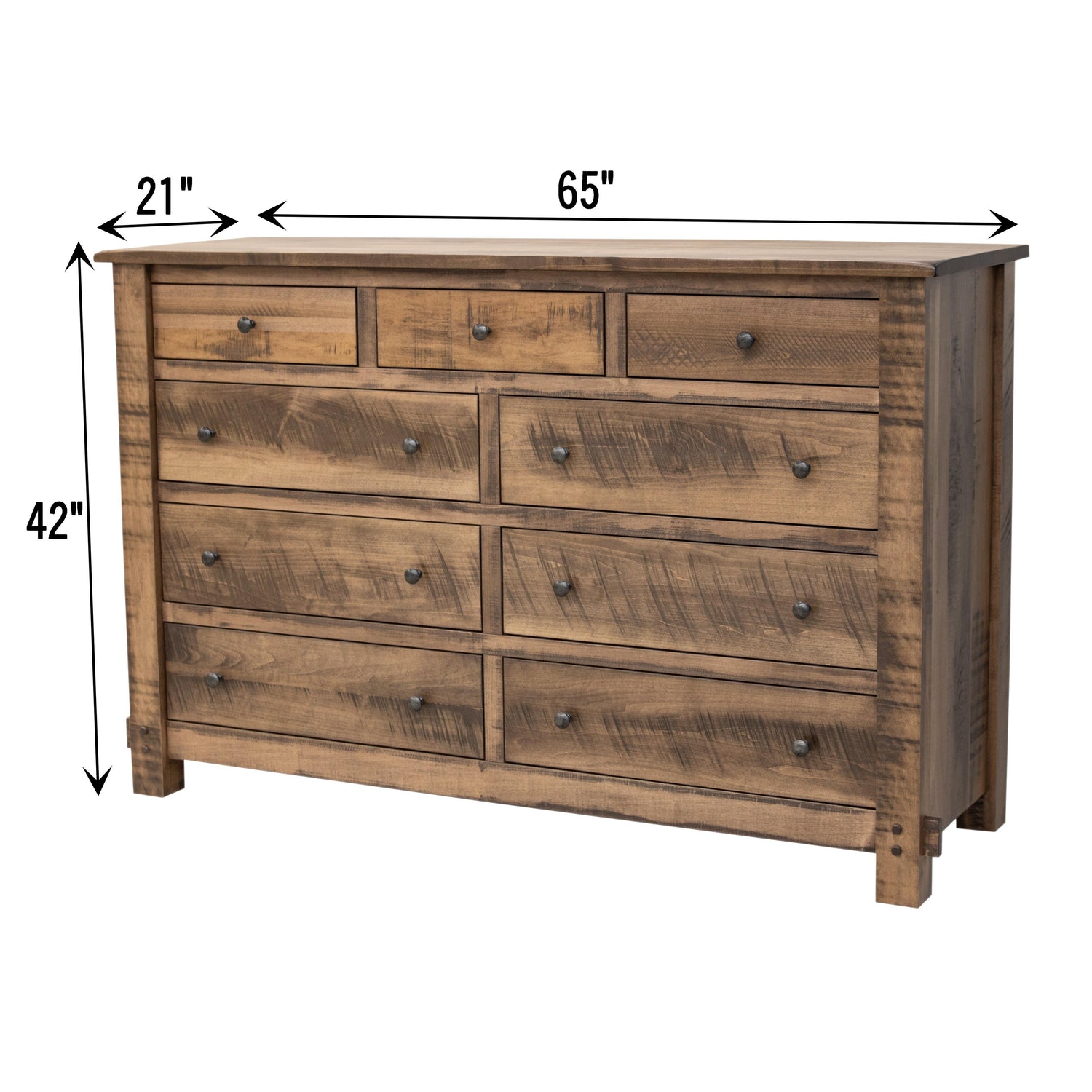 Roughsawn 9-Drawer Tall Dresser – Upstate Amish Furniture