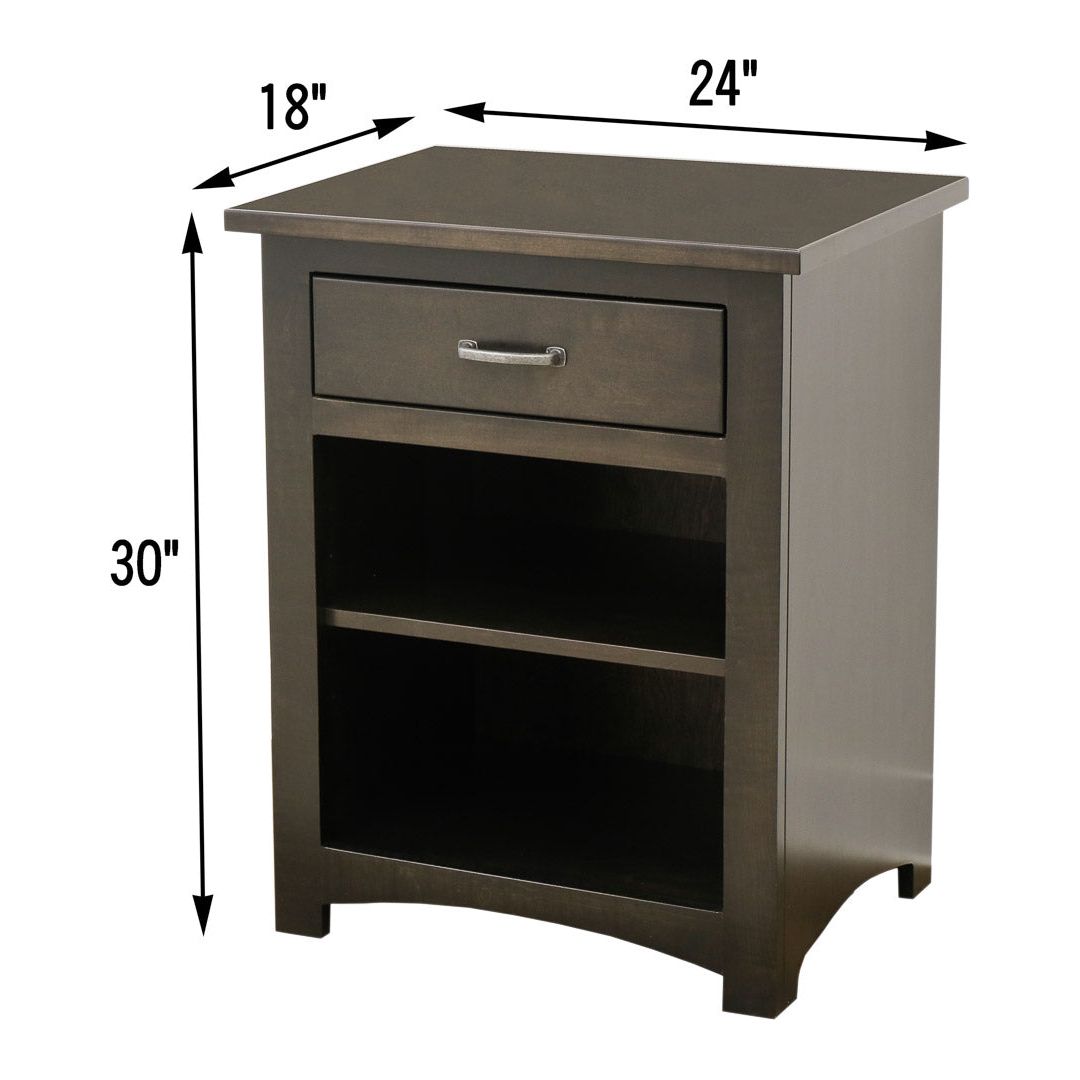 Weston 1-Drawer, Open Nightstand