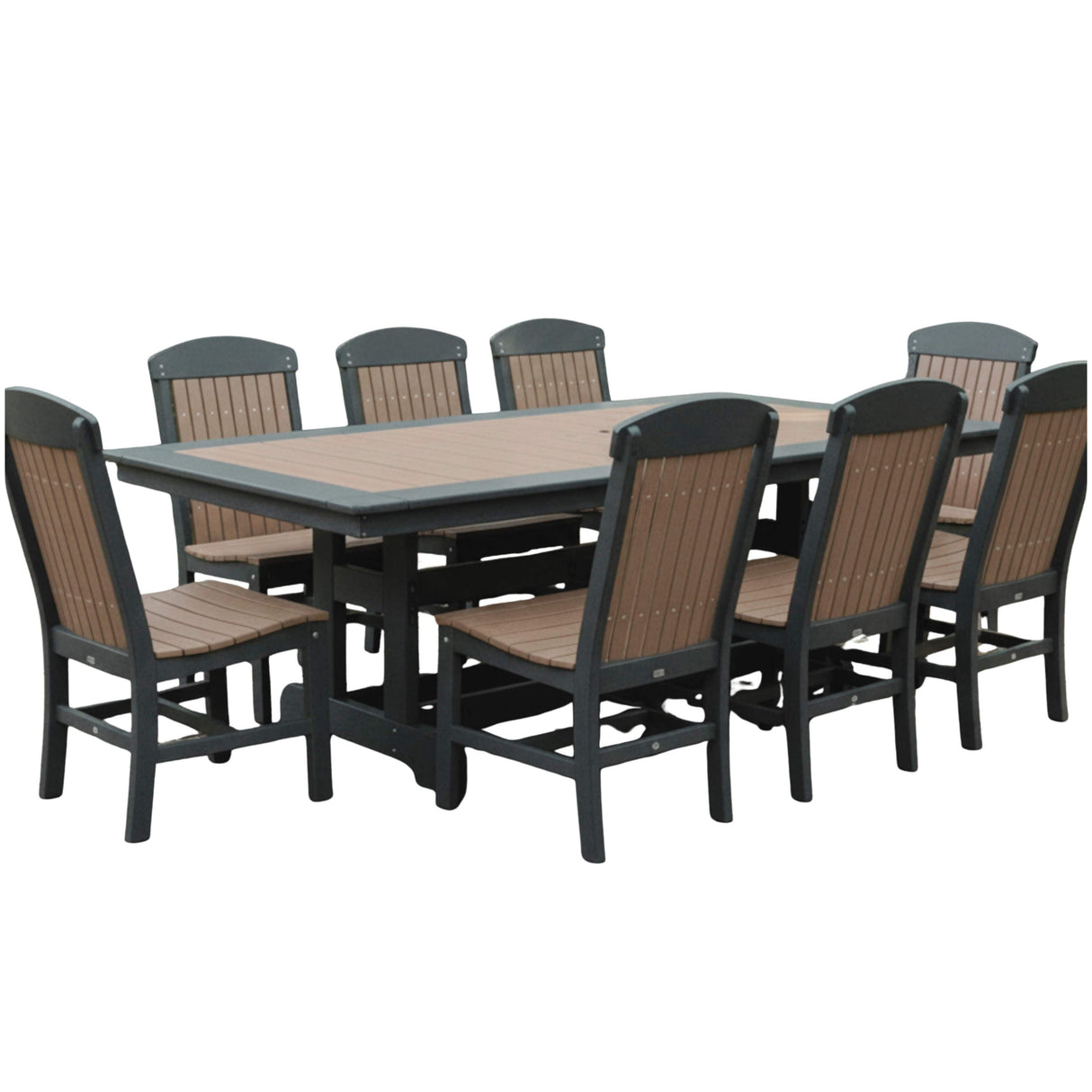Gateway Poly Amish Outdoor Dining Side Chair - Black/Mahogany-Upstate Amish Furniture