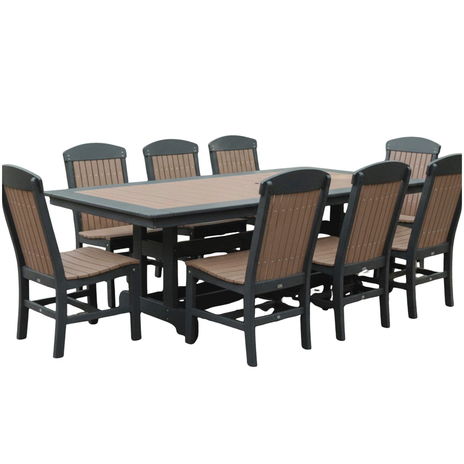 Gateway Poly Amish Outdoor Dining Side Chair - Black/Mahogany-Upstate Amish Furniture