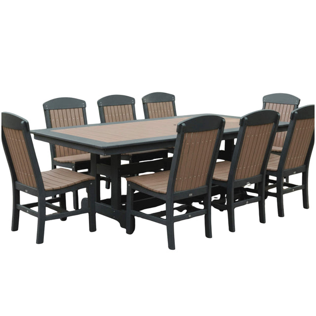 Gateway Poly Amish Outdoor Dining Side Chair - Black/Mahogany-Upstate Amish Furniture