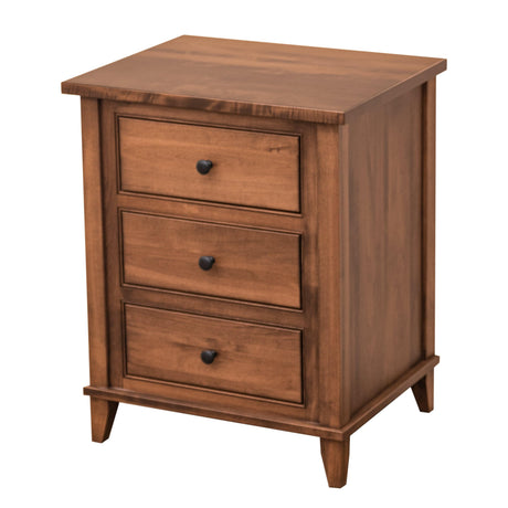 Denali Maple Wood 3-Drawer Nightstand | BOS