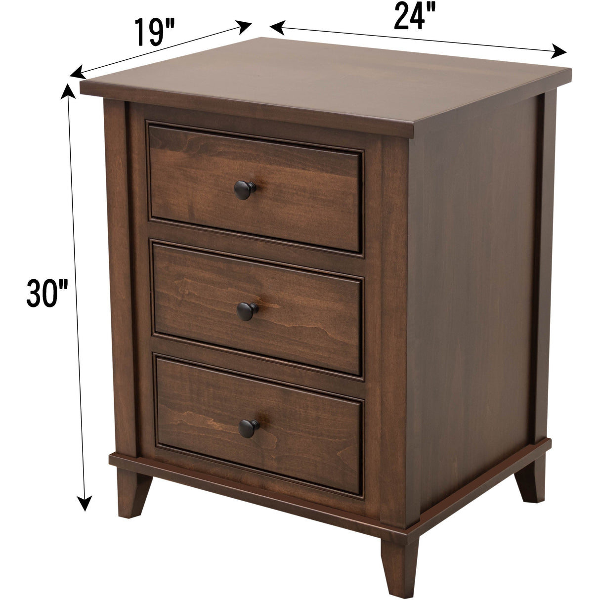 Denali 3-Drawer Nightstand