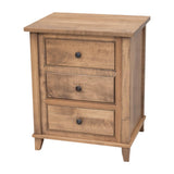 Denali Maple Wood 3-Drawer Nightstand | WB