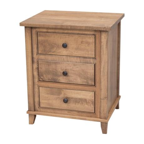 Denali Maple Wood 3-Drawer Nightstand | WB