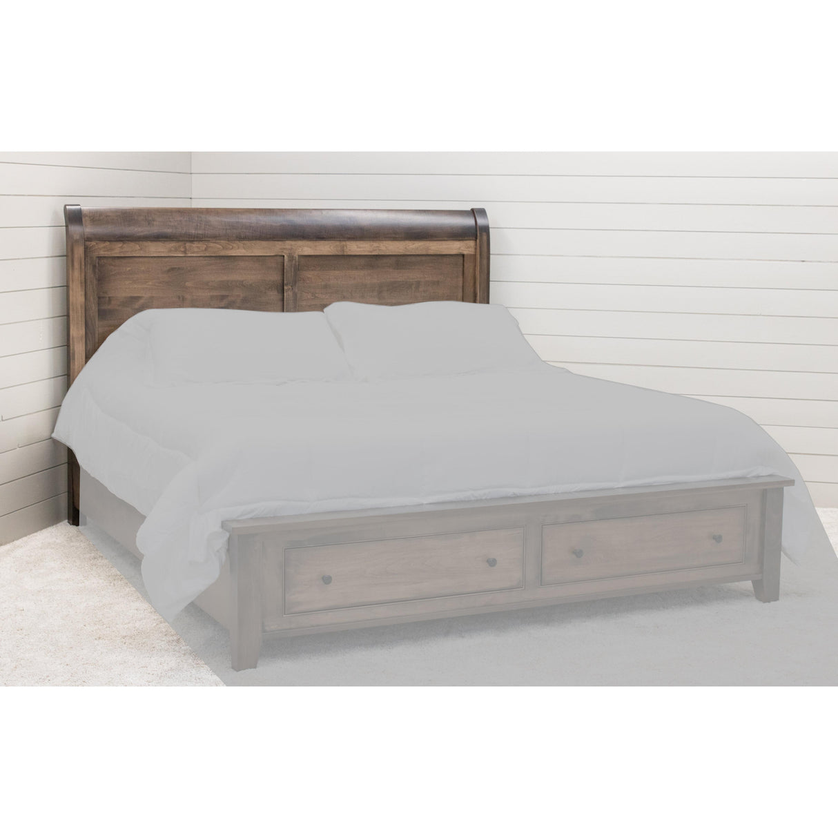 Denali Avondale Sleigh Full Maple Wood Storage Platform Bed | CO