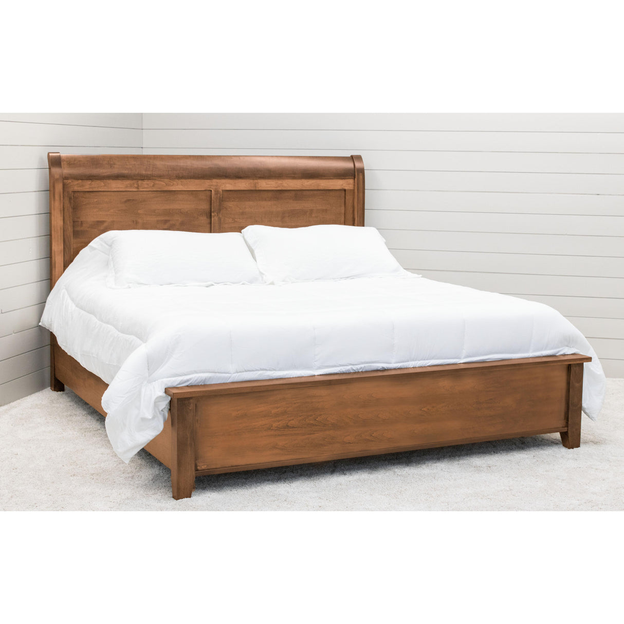 Denali Avondale Sleigh Full Maple Wood Storage Platform Bed | BOS