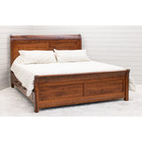 Denali Avondale Sleigh Full Cherry Wood Storage Platform Bed | MC