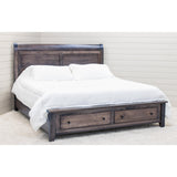 Denali Avondale Sleigh Full Maple Wood Storage Platform Bed | GS
