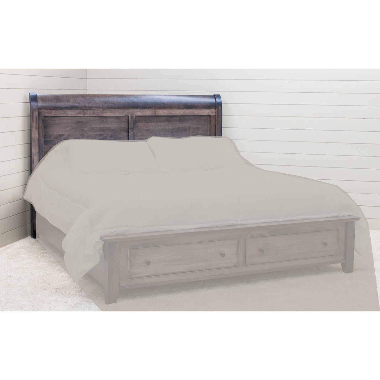 Denali Avondale Sleigh Full Maple Wood Storage Platform Bed | GS