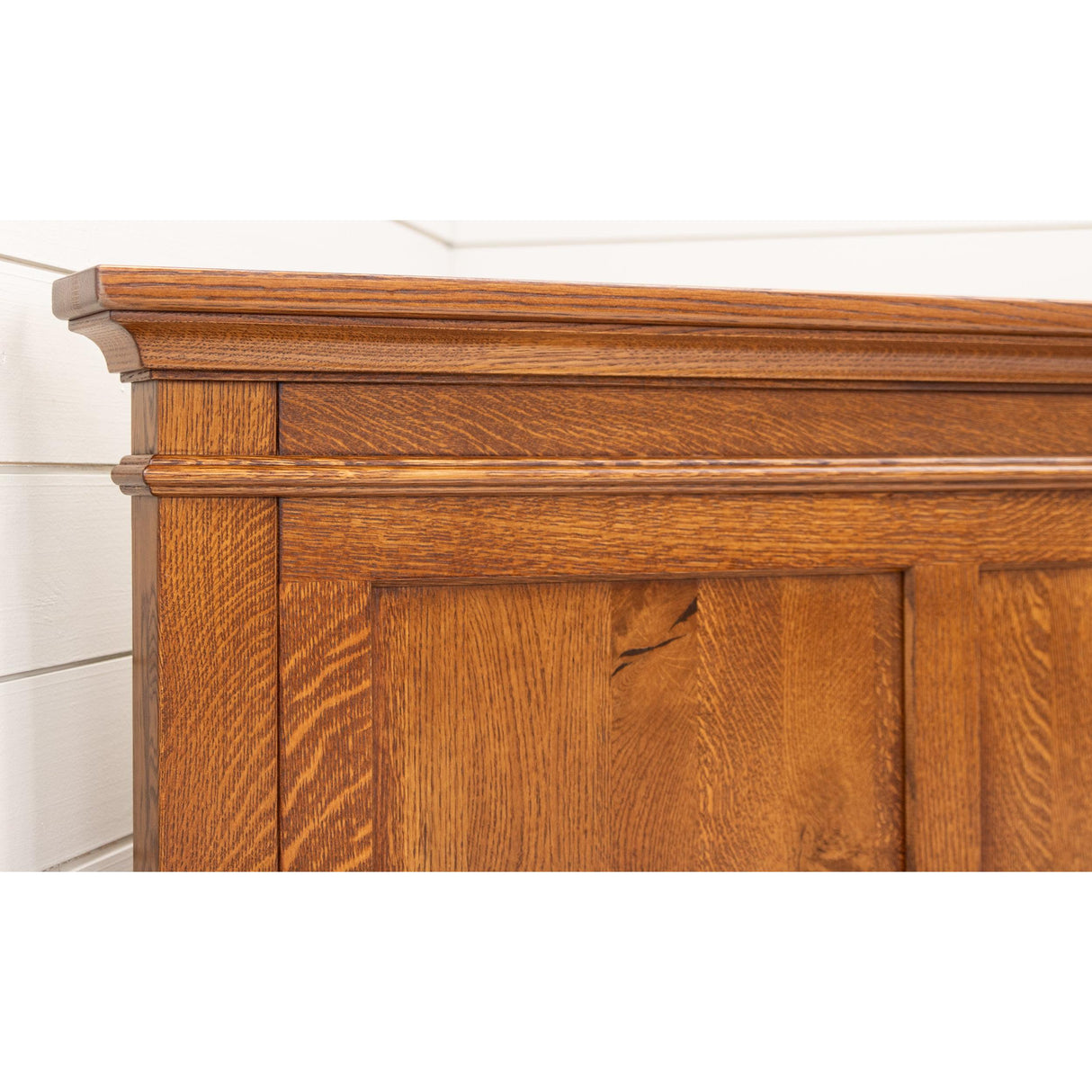 Denali King Quarter Sawn White Oak Wood Storage Platform Panel Bed | MC