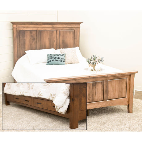 Denali Queen Maple Wood Storage Platform Panel Bed | WB