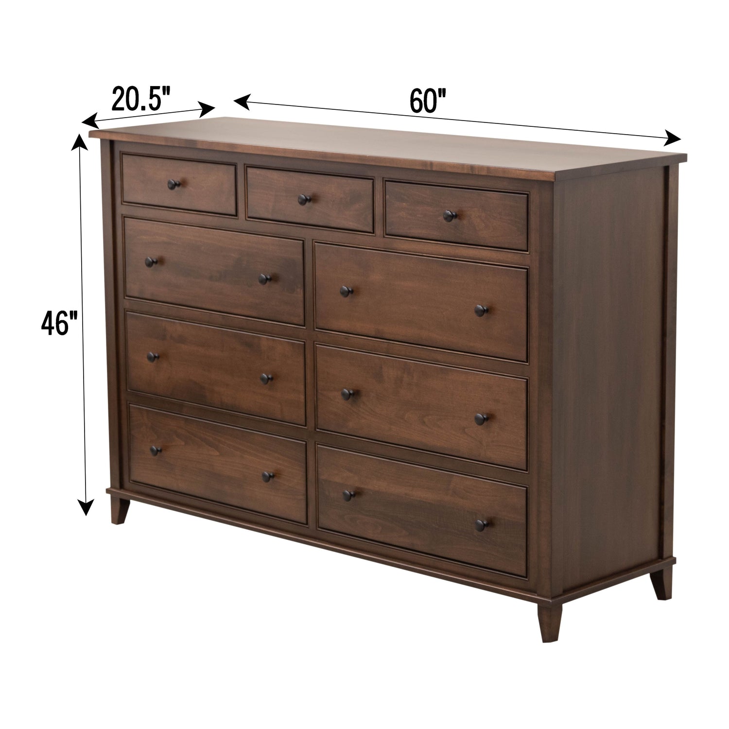 Denali 9-Drawer Tall Dresser Upstate Amish Furniture Denali 9-Drawer Tall Dresser Upstate Amish Furniture