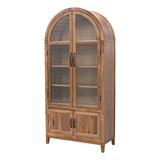 Wilmington Walnut Wood Arched Display Cabinet | NAT
